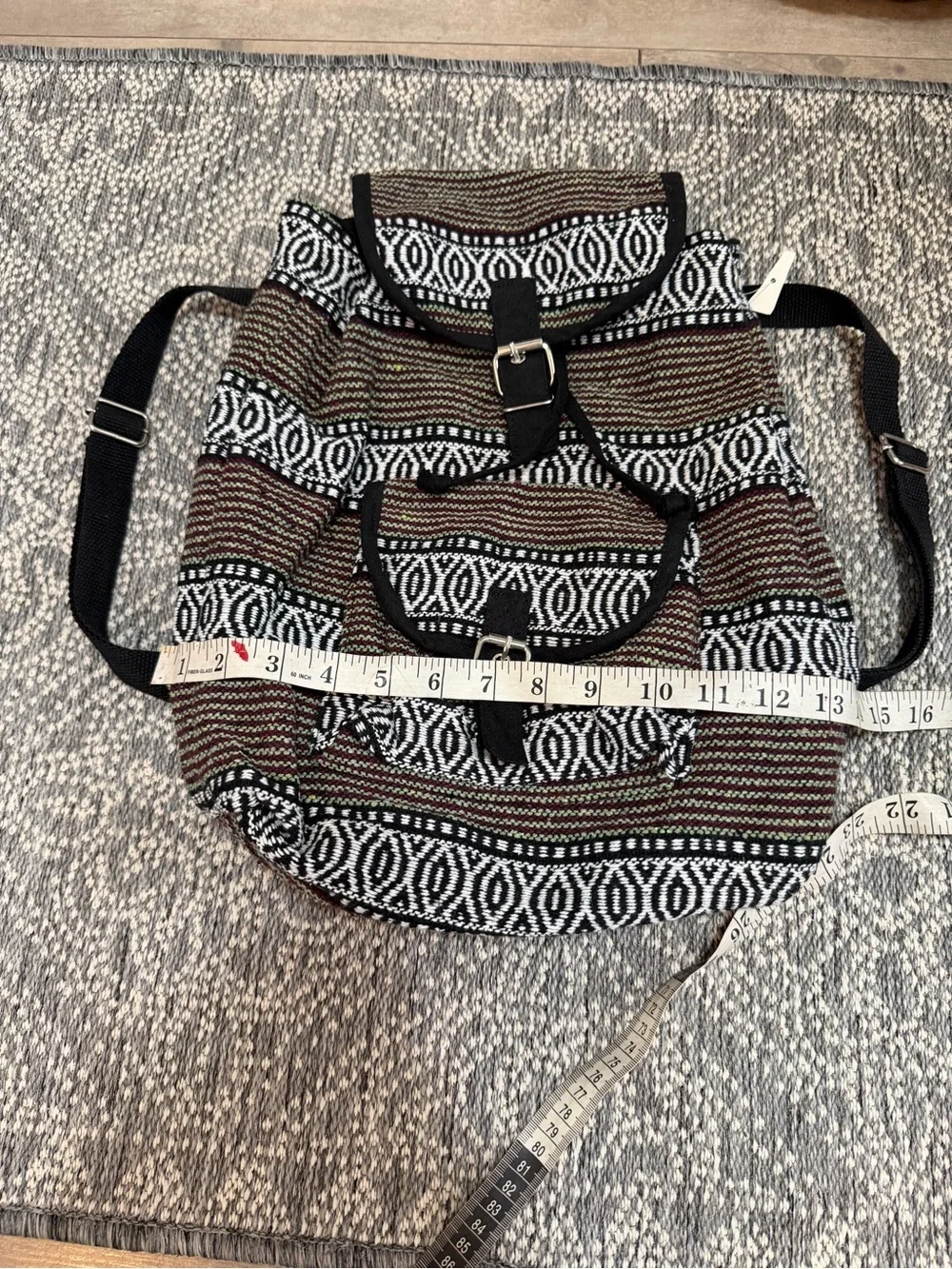 New Boutique Boho Woven Backpack Made in India Tribal Woven Ethnic festival hobo